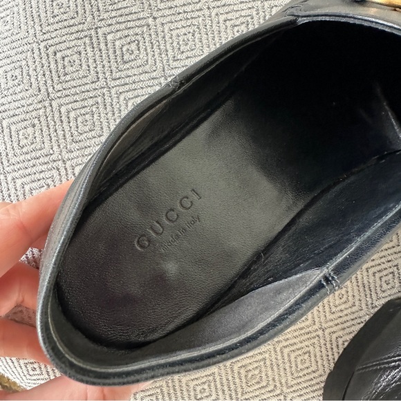 GUCCI Brixton Horesbit Convertible Loafer womens black leather 38.5 - Picture 8 of 13
